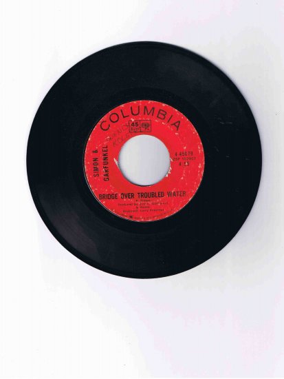 Simon & Garfunkel 45 rpm single, "Bridge over Troubled Water" b/w "Keep the Customer Satisfied"