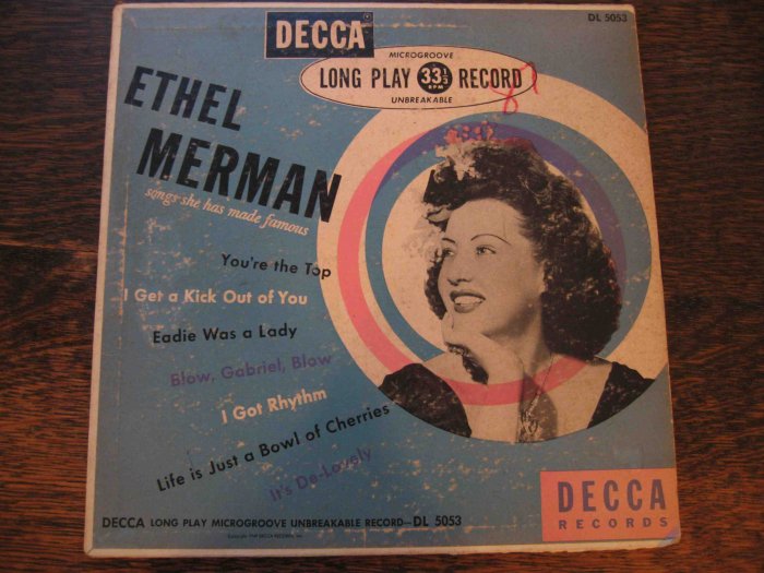 Ethel Merman: Songs She Has Made Famous (1949) Decca 10" LP with Cole Porter tunes