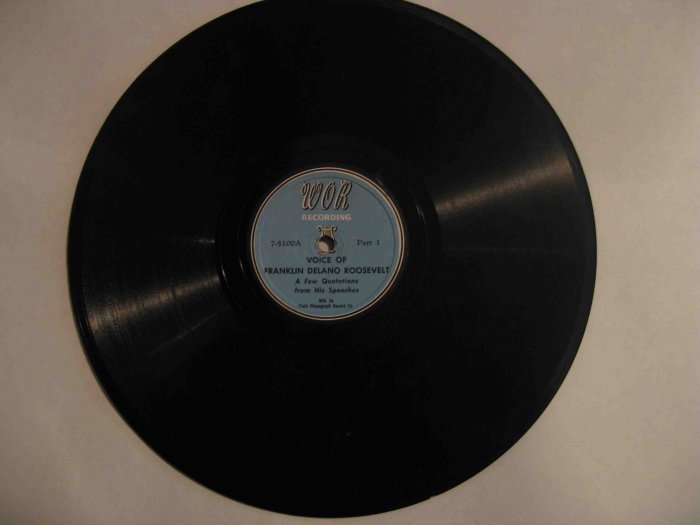 78 rpm spoken word record: Voice of Franklin D. Roosevelt (selections from speeches)