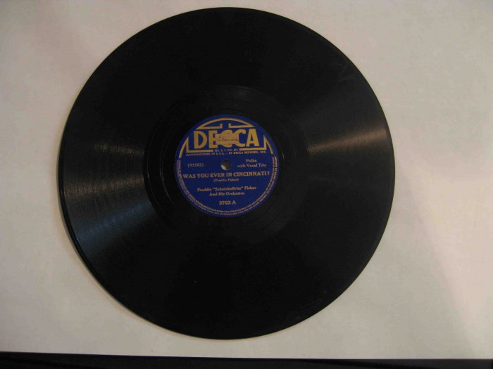 Freddie Schnickelfritz Fisher 78 "Was You Ever in Cincinnati"/"Round & Round on the Merry-Go-Round"