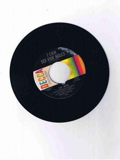 The Who 45 rpm single, "I Can See for Miles" b/w "Mary Anne with the Shaky Hands"