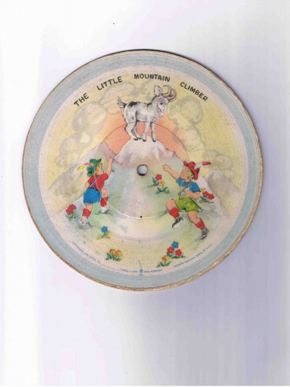 78rpm cardboard children's record, "Little Mountain Climber" / "Round & Round the Village" (1948)