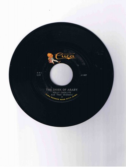 Jolly Chollys polka 45, "The Sheik of Araby" b/w "Five Foot Two"