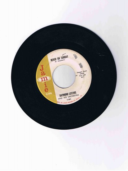 Raymond Lefèvre 45rpm single, "Never on Sunday" / "Sleepy Time" (Jamie)