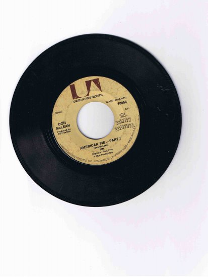 Don McLean 45rpm single, "American Pie" (United Artists)