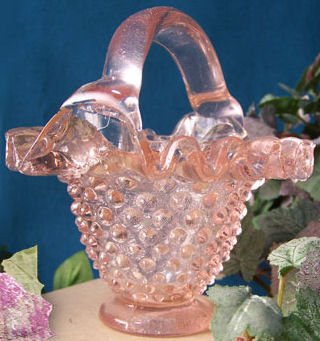 Pink Glass Basket