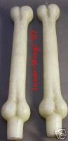 Two white bone taper candles- new- Gothic- Halloween