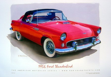 1956 Ford Thunderbird Tbird Red Poster NEW