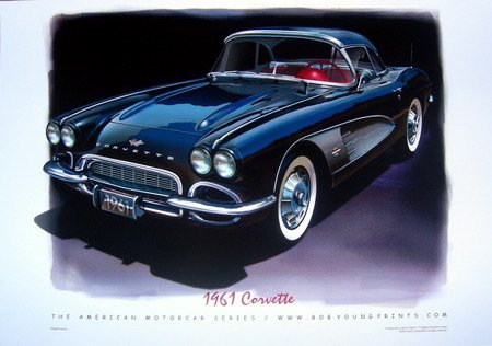 1961 Chevrolet Corvette Coupe Poster Black NEW