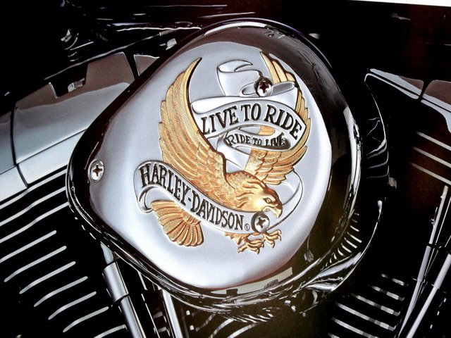 Harley Davidson Motorcycle Chrome Engine Detail Poster