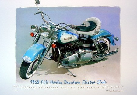 1968 Harley Davidson Motorcycle Poster FLH Electra Glide NEW