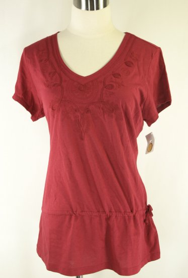 NWT NEW TALBOTS $38 RED JERSEY KNIT SHIRT TUNIC M 10 12