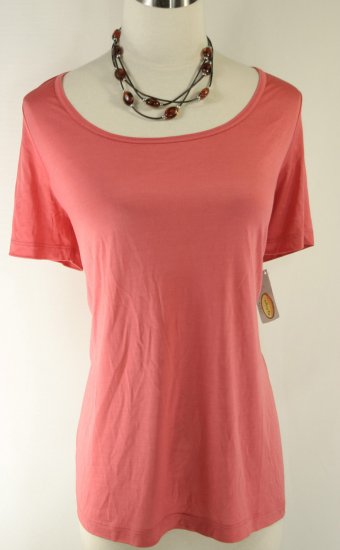 NWT NEW TALBOTS $48 CORAL SILK BLOUSE TOP 1X 14W 16W