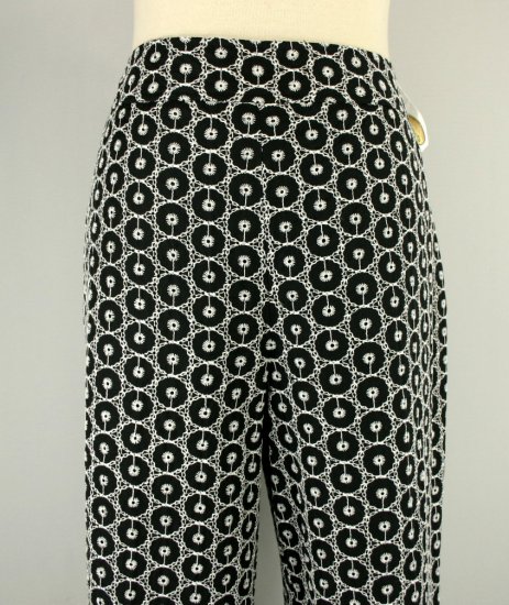 NWT NEW TALBOTS $118 BLACK EYELET SILK CROPPED PANTS 10