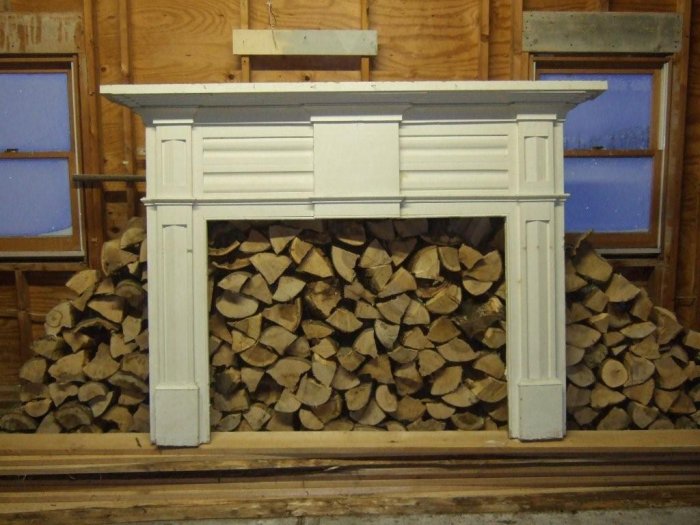 wooden mantle piece