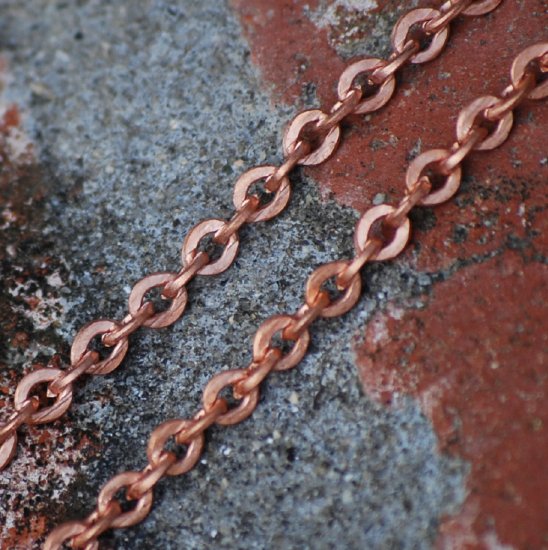20" Vintage Copper Plated Cable Chain Necklace Medium Heavy Weight 20 inches