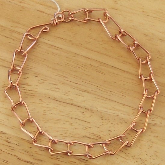 Handcrafted Fold Copper Chain Link Anklet Ankle Bracelet
