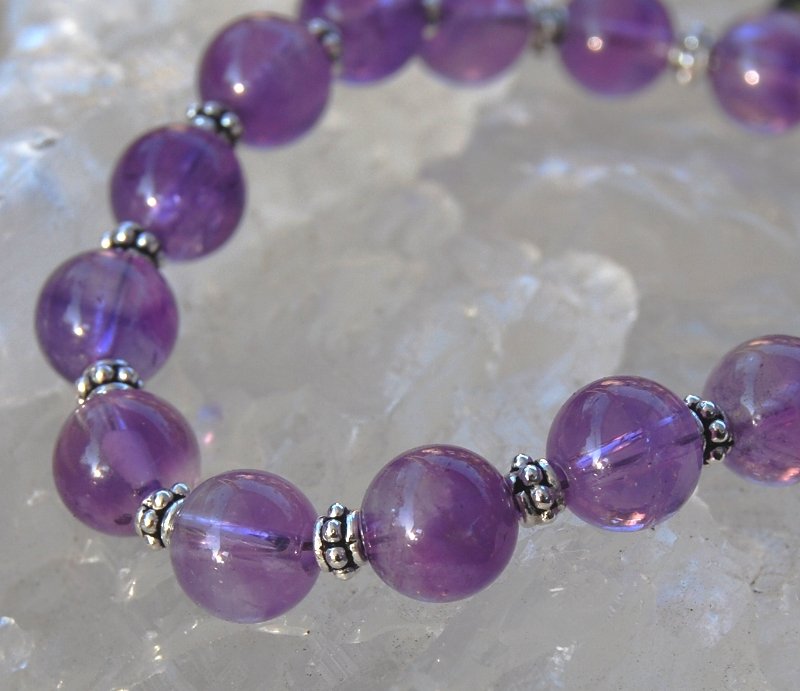 Amethyst Sterling Silver Bracelet Juicy Purple Handcrafted
