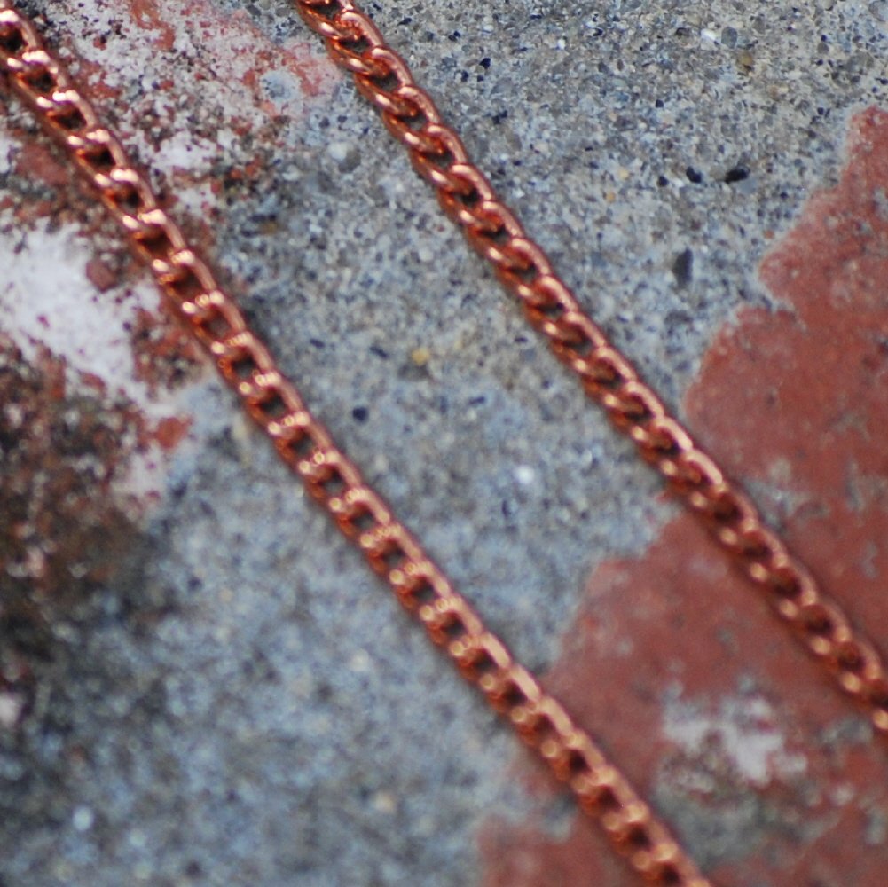20" Copper Flat Curb Chain Necklace 20 inches