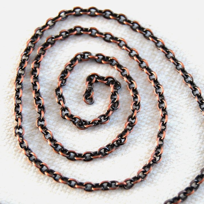 20" Oxydized Copper Plated Cable Chain Necklace 20 inches