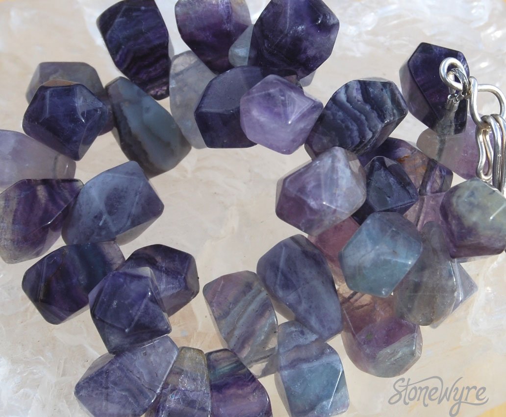 Purple Fluorite Sterling Silver Bracelet