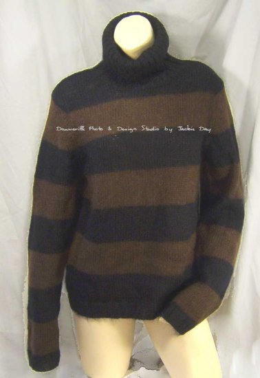 Lucky Brand Jeans RETRO MOHAIR Stripe SWEATER L