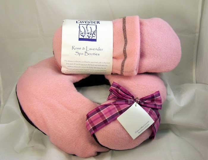 Crescent Moon ROSE & LAVENDER Neck Pillow PLUS Spa Booties