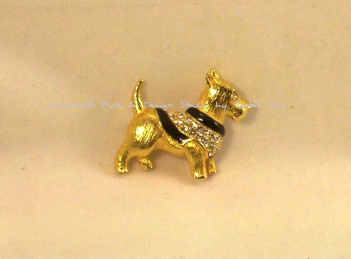 DIAMOND & ENAMEL SCOTTIE BROOCH