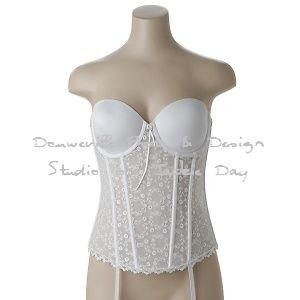 EILEEN WEST BRIDAL Wedding Bustier Embroidered Garter 36D