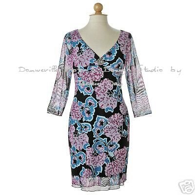 JANE STREET Mesh Printed Dress Floral Pink & Black Colored SM