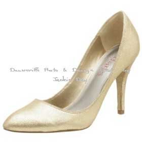 Charles David Distress Suede Gold Metalic Pump Shoe 6.5