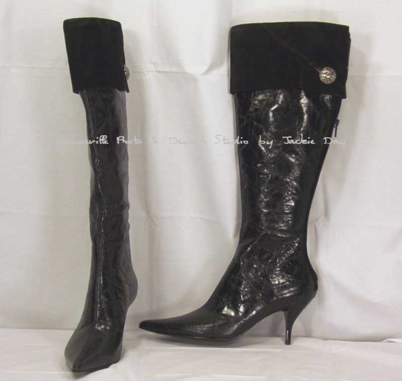 Nine West Tall Leather Boot with Suede Cuff - Item: 762-305