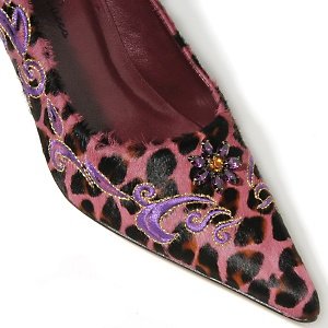 Diego Di Lucca VALENTINA Leopard Print Calf Hair PINK Shoe 6.5