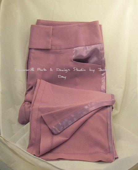 SUZANNE SOMERS TUXEDO PANT SATIN J-POCKET LILAC -Size 18W