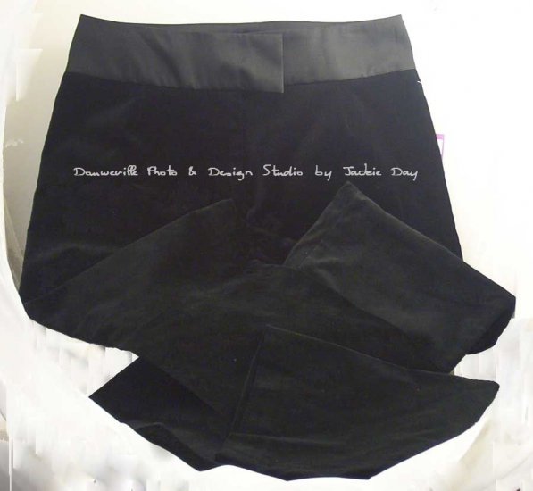 SUZANNE SOMERS SATIN WAIST VELVET PANT - Size 12