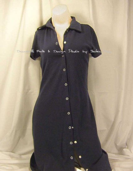 Victorias Secret Navy Short Snap-front polo t-shirt dress Medium