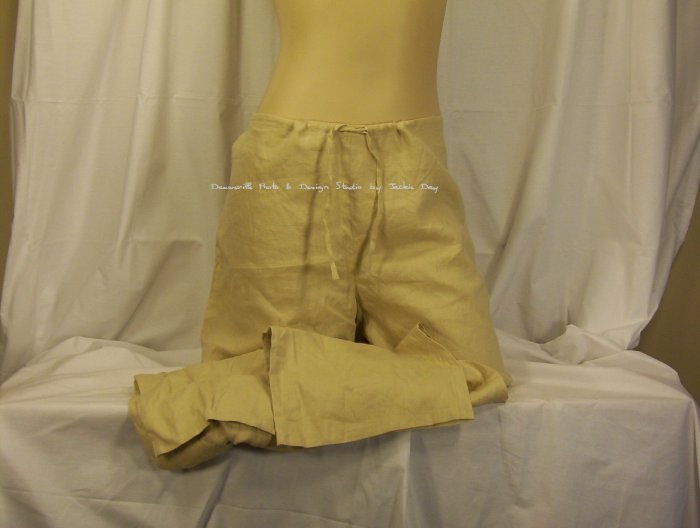Victorias Secret Low Rise Pull-On Linen Drawstring Pant Small