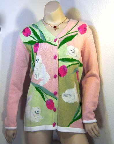 Limited Edition: Storybook Knits PERSIANS AMONG TULIPS Sweater Flower XS