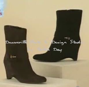 BANDOLINO Suede Wedge Ankle Boot Size with Buckle 8M
