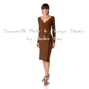 LUKASTYLE SWRAP Techno Jersey Long Sleeve Dress VANILLA Large