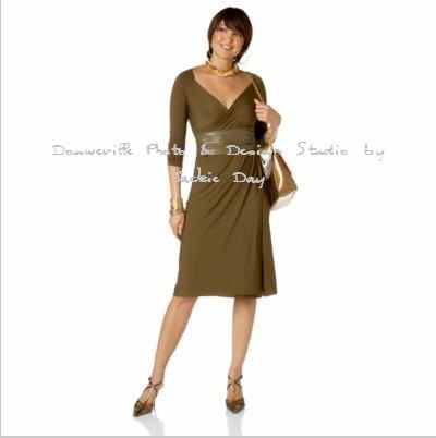 LUKASTYLE S'WRAP Techno Jersey Long Sleeve Dress OLIVE LARGE