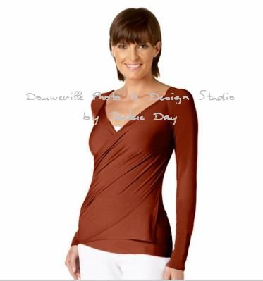 Techno Jersey S'Wrap Cardigan by LUKASTYLE BROWN Medium