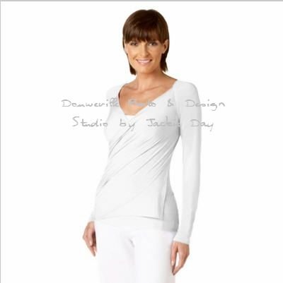 Techno Jersey S'Wrap Cardigan by LUKASTYLE WHITE Medium