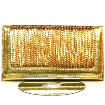 Sexy Trendy Gold Sequin Clasp Purse Mini Wallet