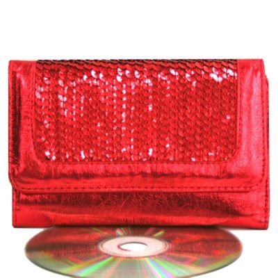 Sexy Trendy Hot Red Sequin Clasp Purse Mini Wallet