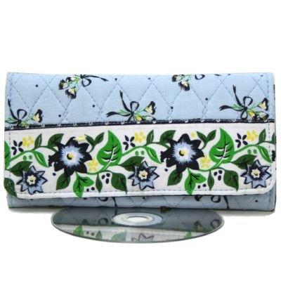 Ballad Baby Blue Quilted Checkbook Wallet Clasp Purse
