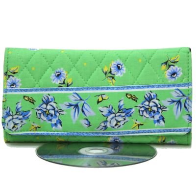 Meadow Green Quilted Clasp Purse Checkbook Wallet