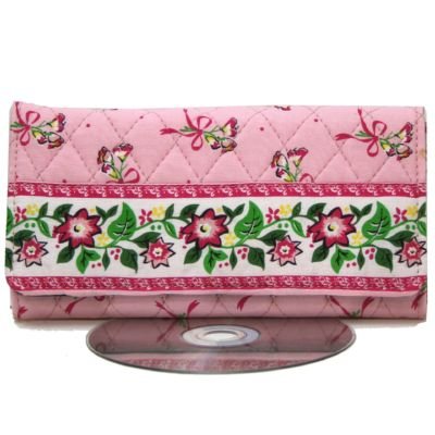 Powder Pink Quilted Checkbook Clasp Purse Wallet