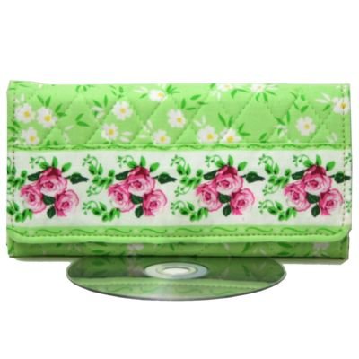 Grass Green Quilted Checkbook Wallet Clasp Purse