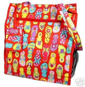 Cute and Fun Red Flip Flop Diaper Bag Beach Bag Tote Purse